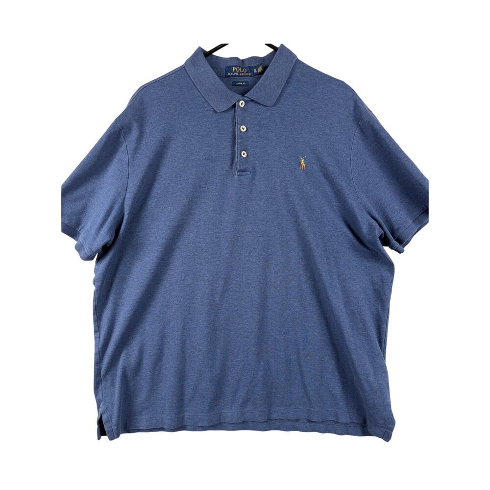 Ralph Lauren Classic Fit Soft Touch Polo – Rustic Navy Heather – Size XL